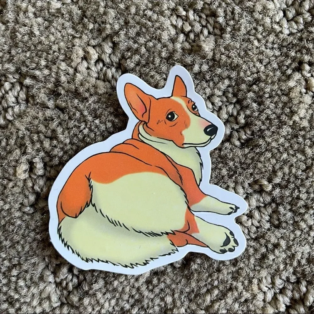 Timid Corgi Sticker   - Picture 2 of 5